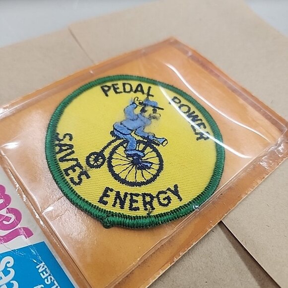 Niftees Sew Ons Patch Pedal Power Saves Energy  In Package - Picture 2 of 4